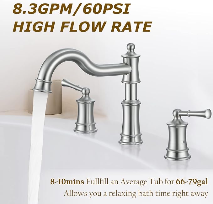 Roman Bathtub Faucet Deck Mount Tub Faucet - Image 2