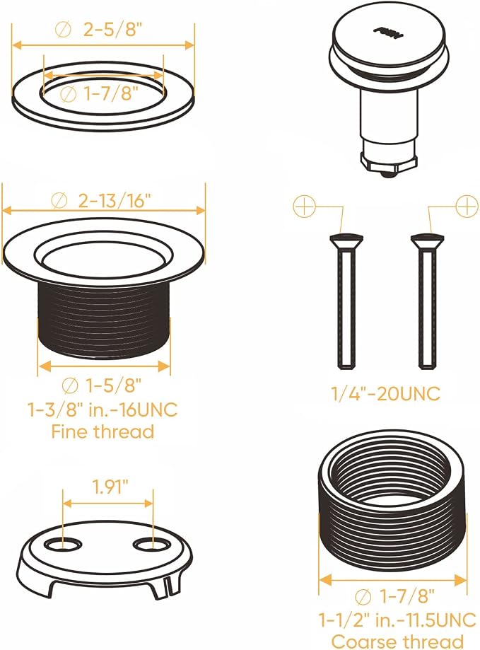 Black Tub Drain Bathtub Drain Conversion Kit - Image 5