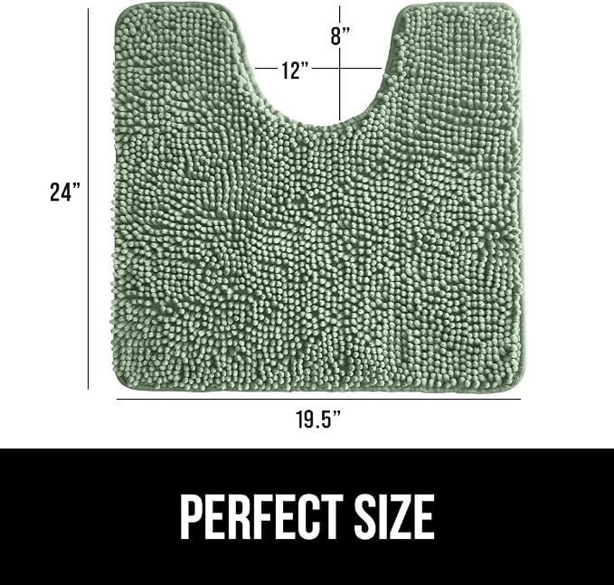 GORILLA GRIP Plush Absorbent Shaggy Chenille Bath Rug Mat - Image 2
