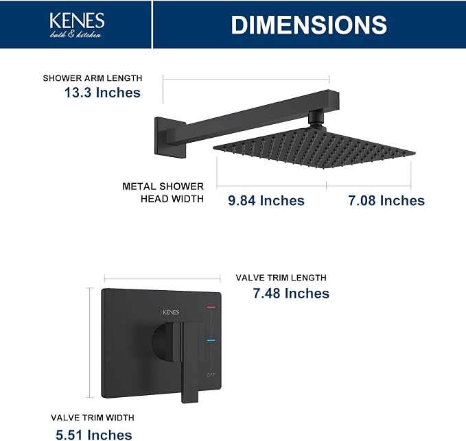 KENES Matte Black Shower Faucet - Image 6
