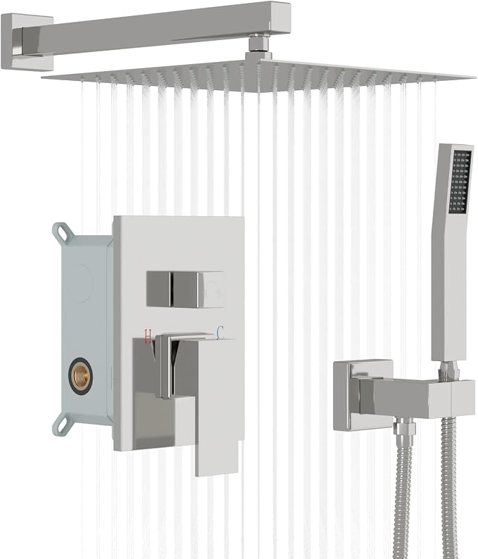 Lordear Rain Shower System Wall Mounted Shower Faucet Set by LORDEAR