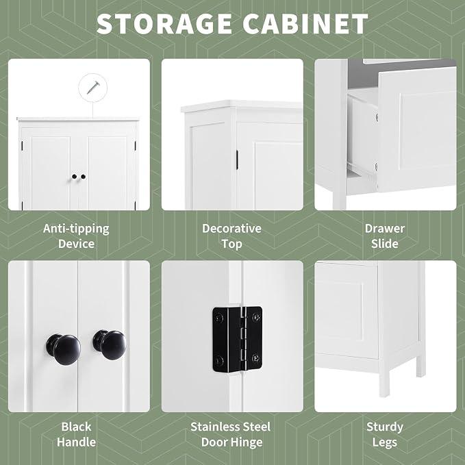 Tall Wide Storage Cabinet, Wood Kitchen Cabinet - Image 6