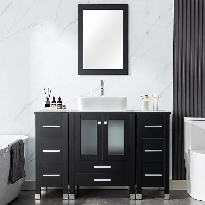 LUCKWIND 48" Bathroom Vanity Sink Combo, 24-inch Main Cabniet by LUCKWIND
