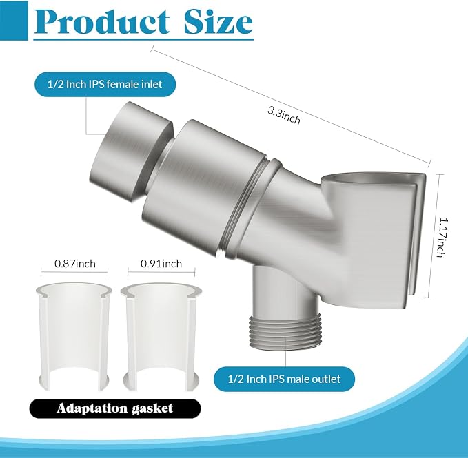 Shower Head Holder for Handheld Shower Head Adjustable Shower Arm Holder - Image 2
