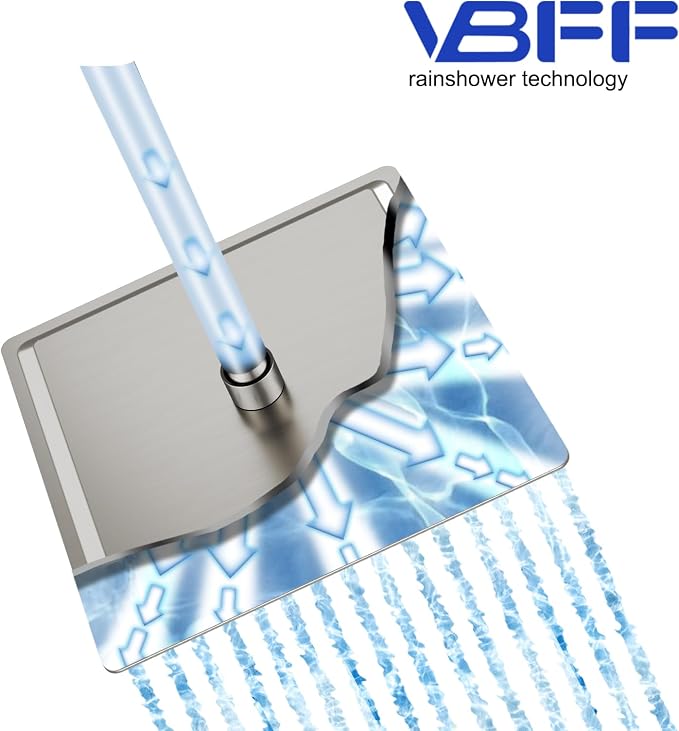 VBFF-Shower Head, rain shower head, 12 inch- Square Shower Head, 1.8 GPM Flow - Image 3