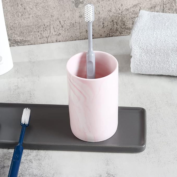 Ceramic Toothbrush Holder, Bathroom Cup, Drinking Mug, Coffee Cups, Marble - Image 5