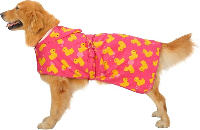 HDE Dog Bathrobe Super Absorbent Quick Drying Puppy Towel Wrap Coat Adjustable - Image 3