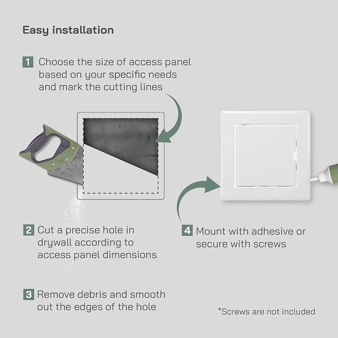 Vent Systems 4'' x 4'' Inch White Metal Access Panel - Image 4