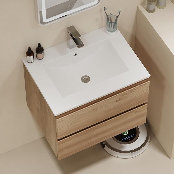 Floating Bathroom Vanity with Sink Wall Mounted Cabinet with 2 Soft-Close - Image 7