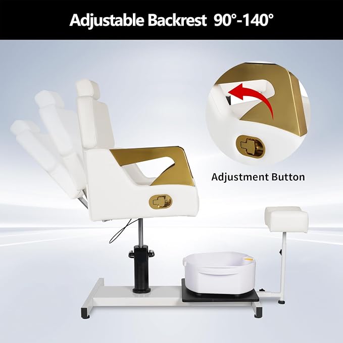 Pedicure Chair, Pedicure Station No Plumbing Adjustable Height Reclining - Image 7