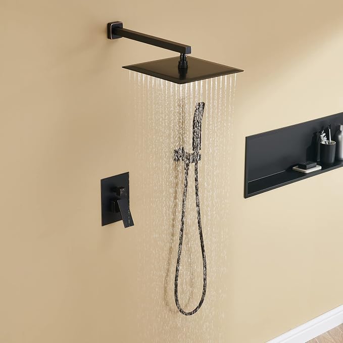 Rain Shower System 12 Inches Shower Combo Set Oil Rubbed Bronze Wall Mount - Image 4