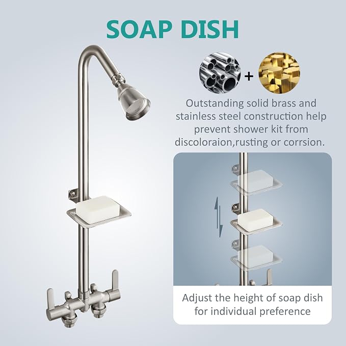 Aolemi Outdoor Shower Fixtures, Outdoor Shower Kit Faucet System 3 Inch Center - Image 6