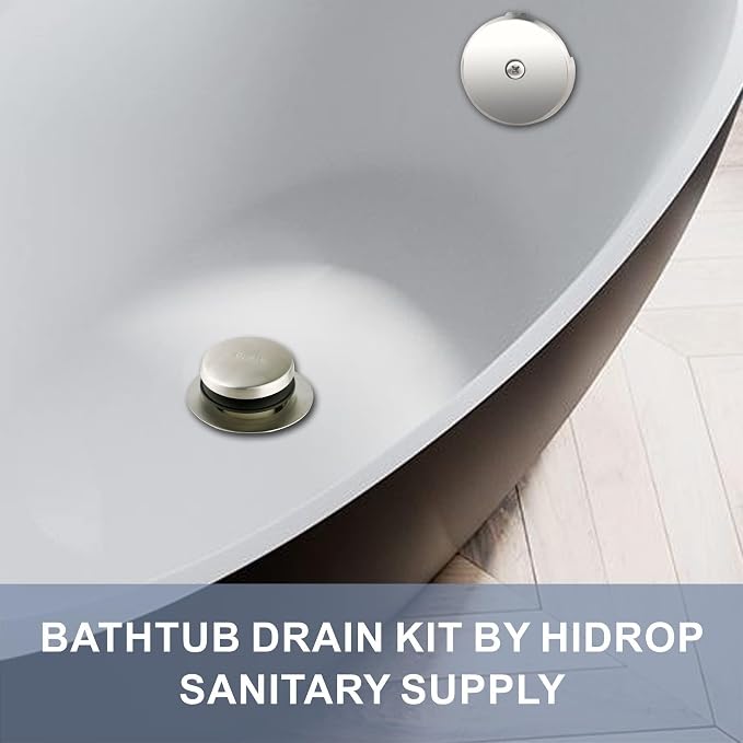 Tub Drain Tip Toe Bathtub Drain Conversion Kit Assembly, Brushed Nickel - Image 2