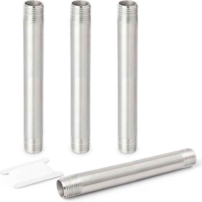 TAISHER 4PCS Stainless Steel Pipe Fittings, 1/4" NPT x 1/4" NPT Male Threaded by TAISHER