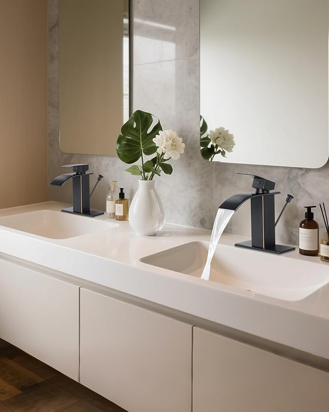 Bathroom Faucets with Lift Rod Drain Oil Rubbed Bronze Waterfall Bathroom Sink - Image 7