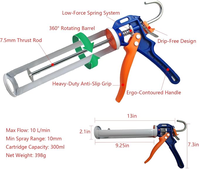 Caulking Gun Kit with Caulking Gun, Sealant Removal Tools, Sealant Finishing - Image 2