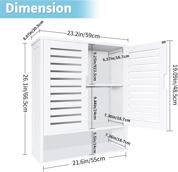 HYNAWIN White Organized Bathroom Storage Cabinet - Image 3