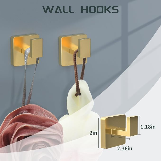 7 Piece Gold Bathroom Hardware Set - Image 5