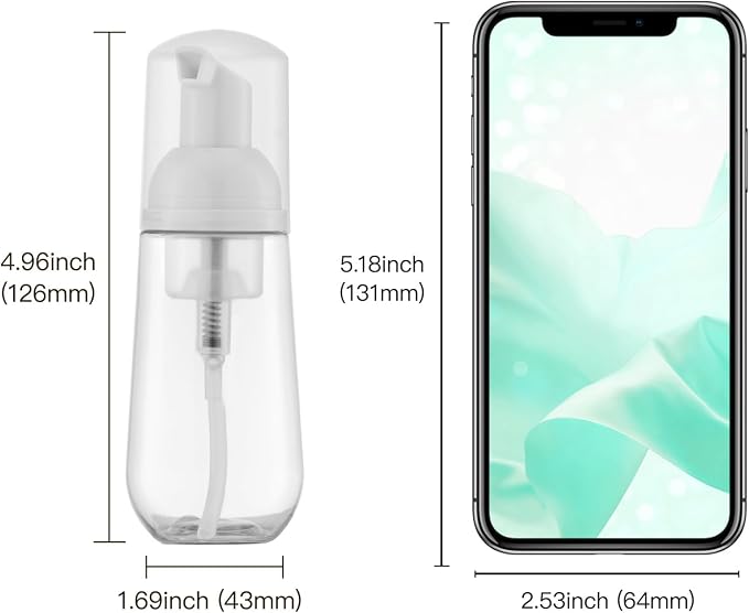 2oz Foam Bottle, Empty Travel Foaming Pump Dispenser - Image 5
