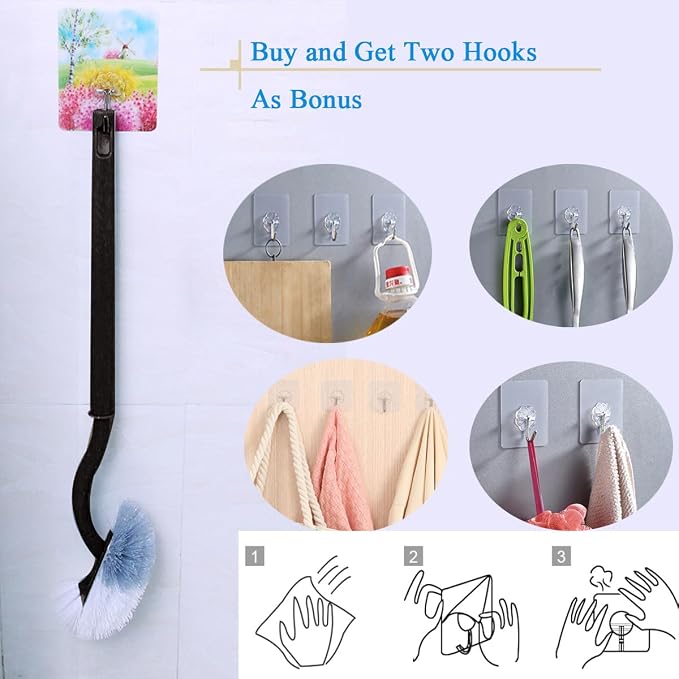2 Pack Curved Toilet Bowl Brush Without Holder - Image 4