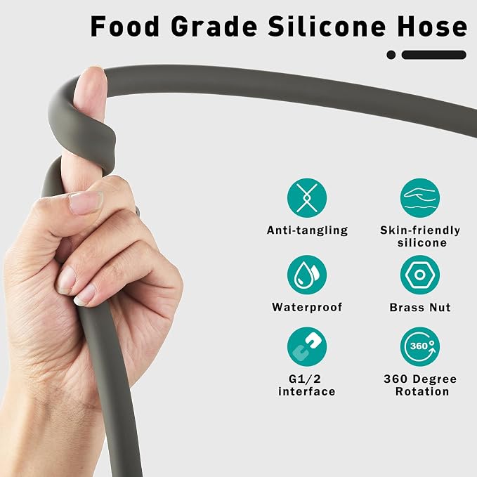 Ultra-Soft Silicone Shower Hose 59 Inches - Image 3