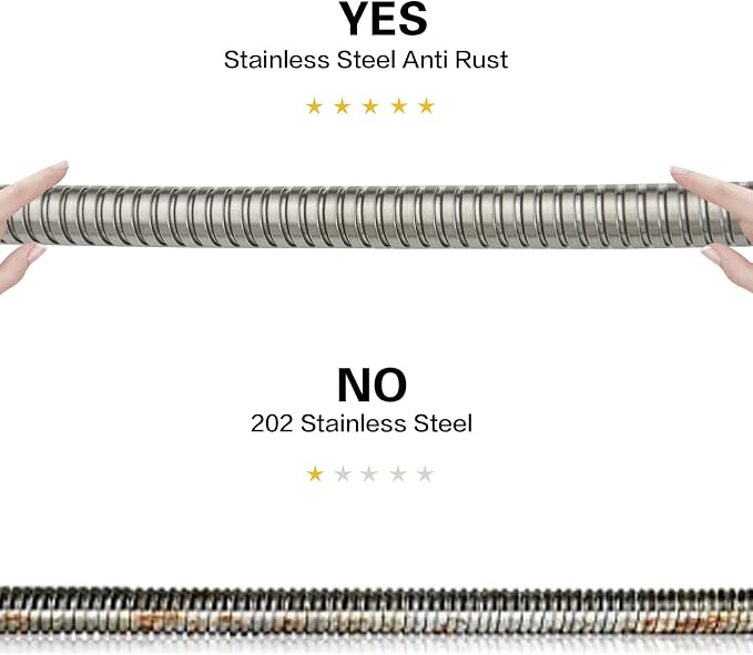 RUMOSE 118 inches Shower Hose Shower Head Extension Tube Extra Long Stainless - Image 4