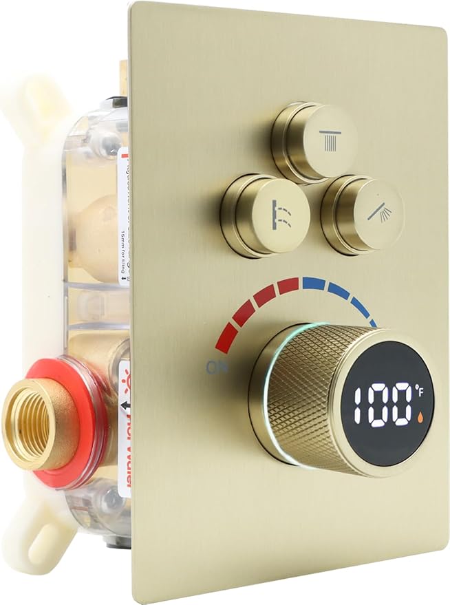 Digital Display Shower Valve Shower Valve 3 Way Shower Diverter Valve Shower by Backnets