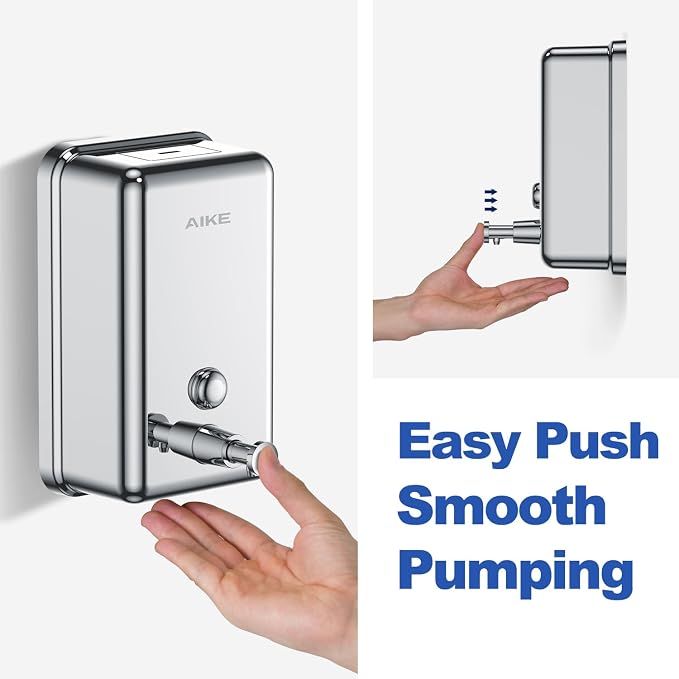 AIKE 37oz Surface Mount Stainless Steel Soap Dispenser - Image 2