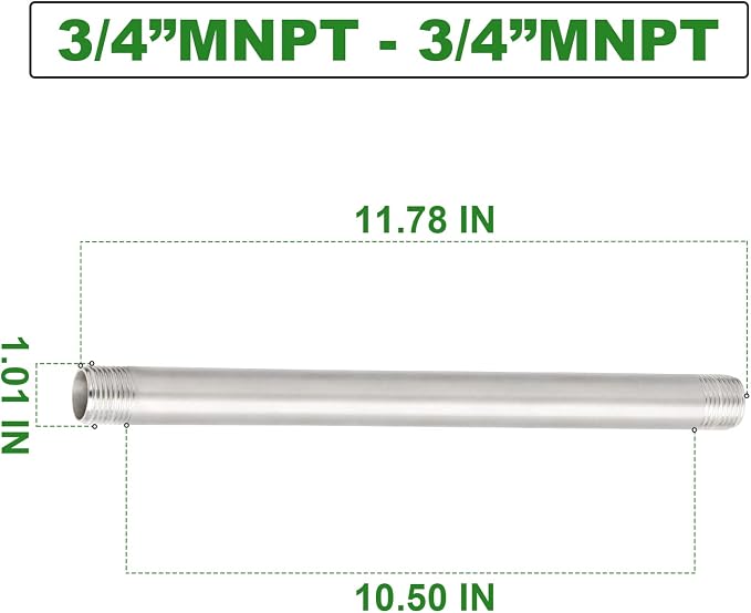 TAISHER 2Pcs Stainless Steel Pipe Fittings, 3/4" NPT x 3/4" NPT Male Threaded - Image 4