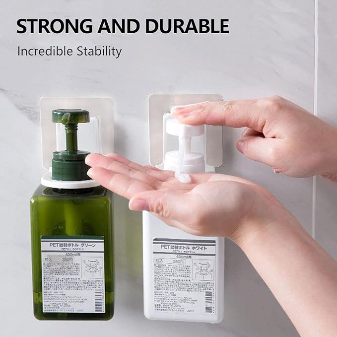 4 Pack Shower Gel Bottle Rack Hook Self Adhesive Wall Mounted No Drilling - Image 6