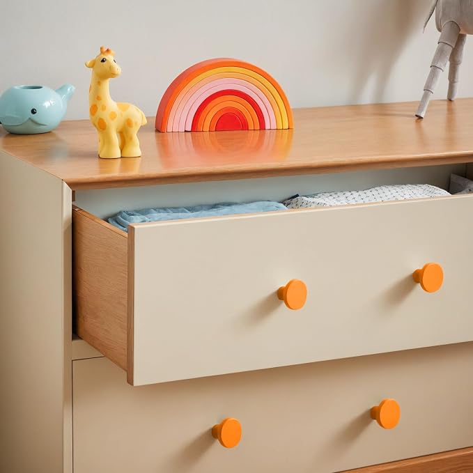 Ravinte 25 Pack Cabinet Knobs Orange Kitchen Cabinet Knobs Round Dresser Drawer - Image 4