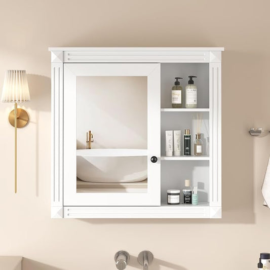 30" White Bathroom Medicine Cabinet by THINK30
