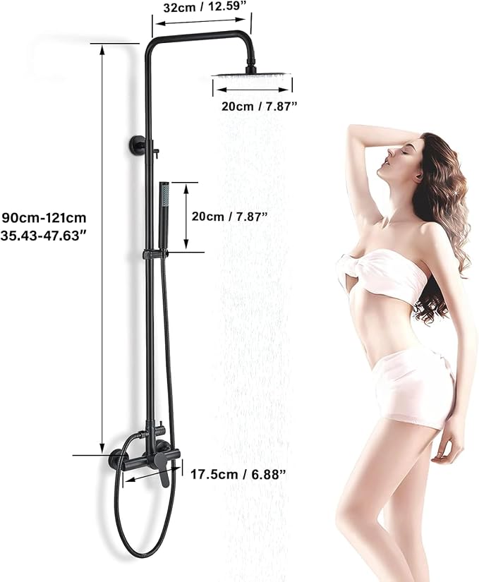 Shower System Matte Black Outdoor Shower Fixtures - Image 8