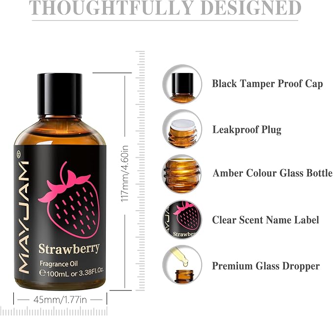 MAYJAM 100ML/3.38FL.OZ Strawberry Fragrance Oils - Image 7