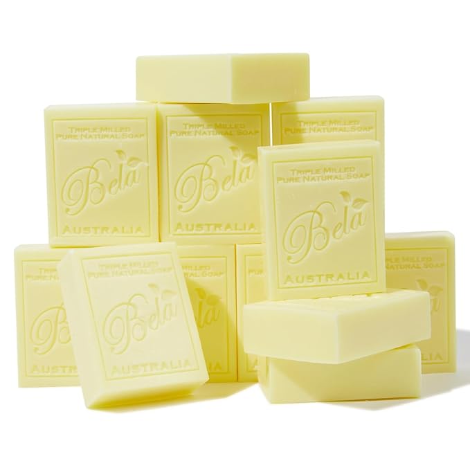 BELA Honeysuckle Soap 3.3 OZ Pack of 12, Long lasting French Triple Milled Bar by BELAPURENATURALSOAPSANDODORELIMINATINGHOMEFRAGRANCES