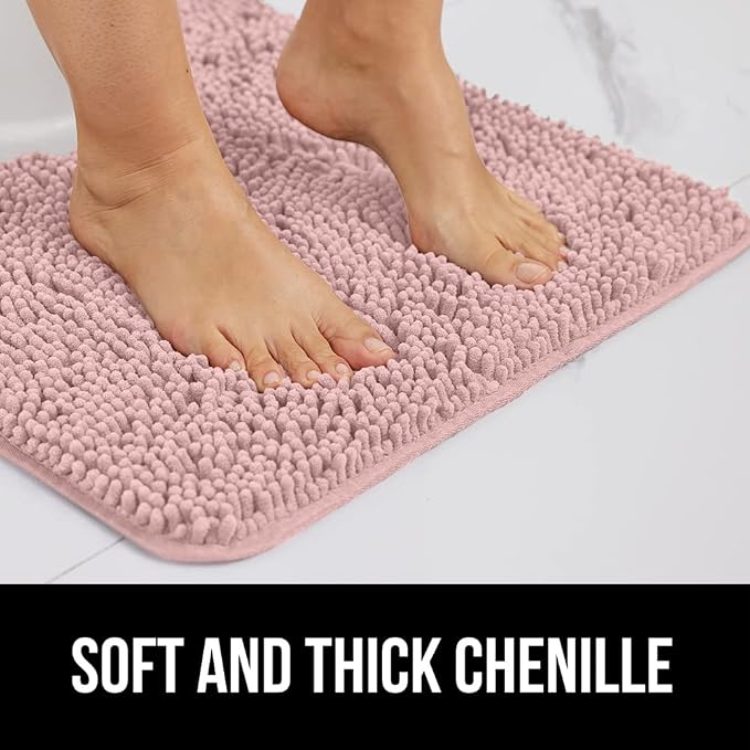 GORILLA GRIP Bath Rug Mat, Soft Absorbent Chenille, Quick Dry Microfiber Mats - Image 3