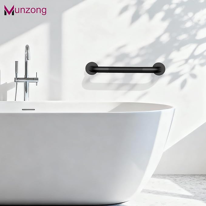 12 Inch Anti Slip Bathroom Grab Bar, 2 Pack Munzong Oil Rubbed Black Shower - Image 6