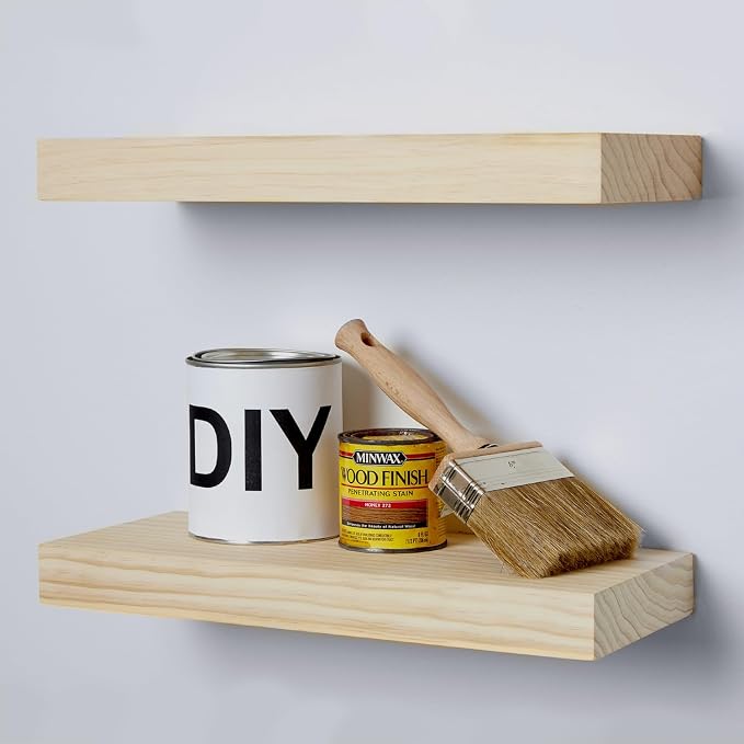 Homeforia 24 inch Wood Floating Shelves, High End Solid Natural Wood 24inch by Homeforia