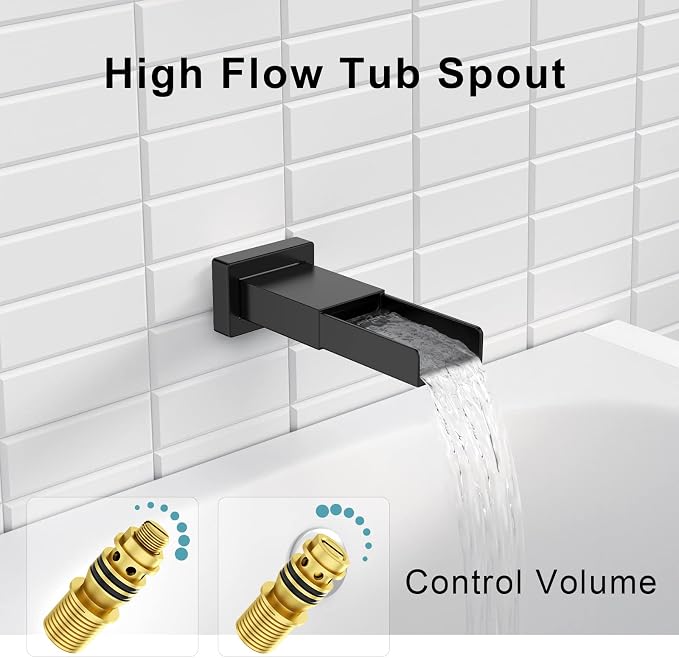 SR SUN RISE 8 Inches All Metal Bathtub and Shower Faucet Combo Shower System - Image 5