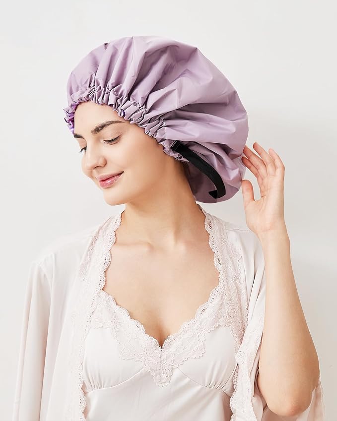 Aquior Shower Cap, Extra Adjustable Shower Caps - Image 7