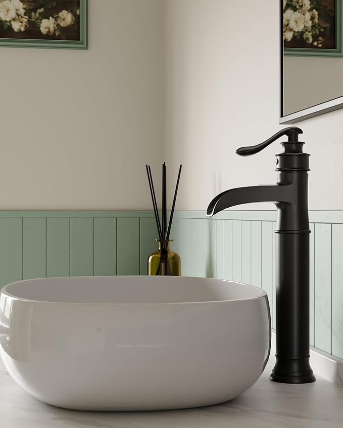 BWE Vessel Sink Faucet Waterfall Matte Black - Image 2