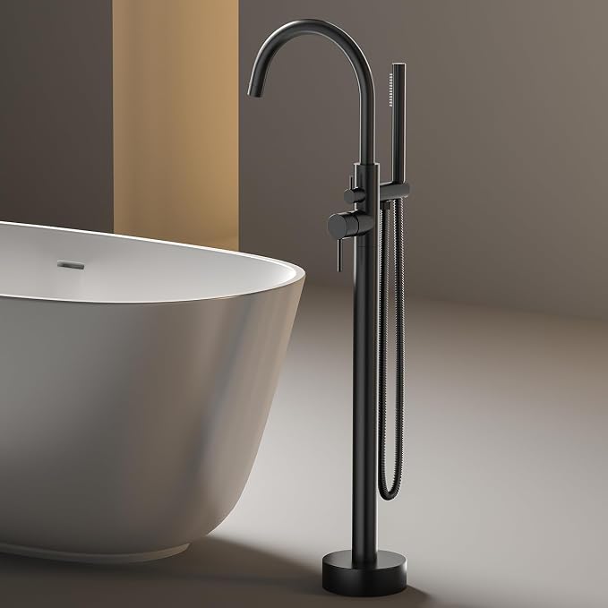 Freestanding Bathtub FaucetFloor Mount Bathtub Filler Shower Mixer Faucet - Image 6