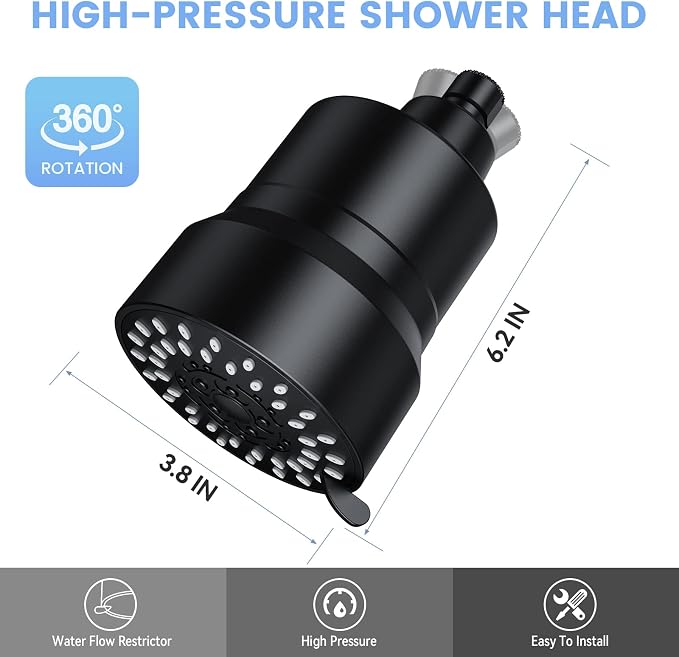 Filtered Shower Head, 3 Modes High Pressure Shower Head - Image 6