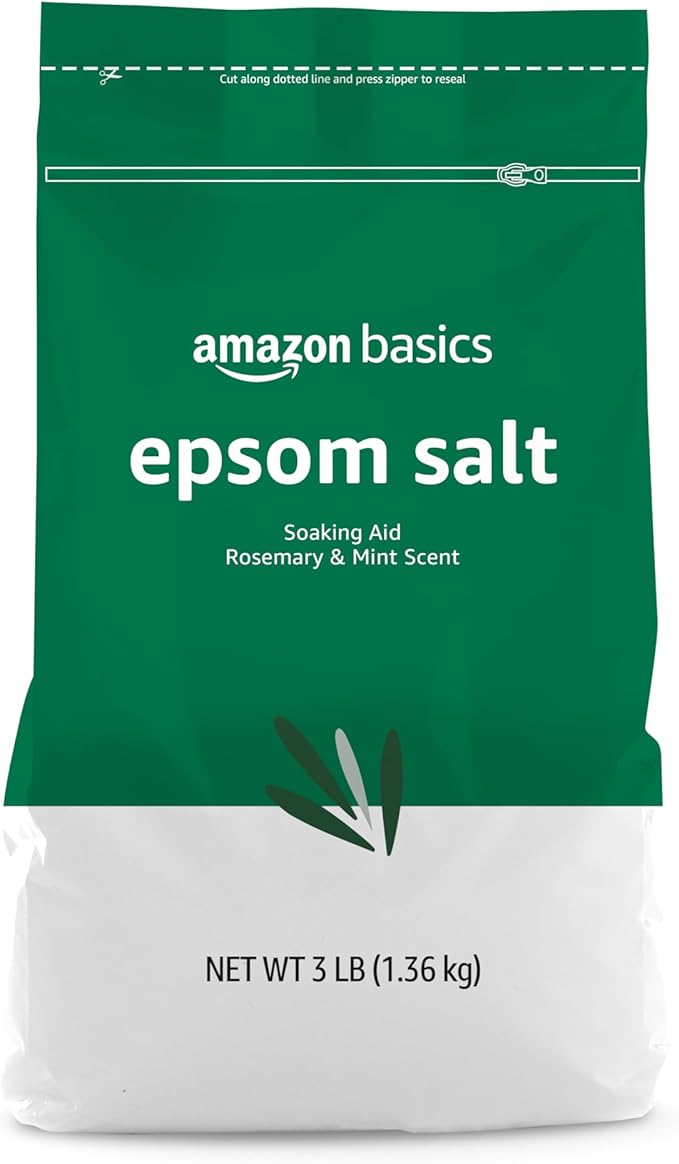 Amazon Basics Epsom Salt Soaking Aid, Rosemary & Mint Scent, 3 pound by AmazonBasics