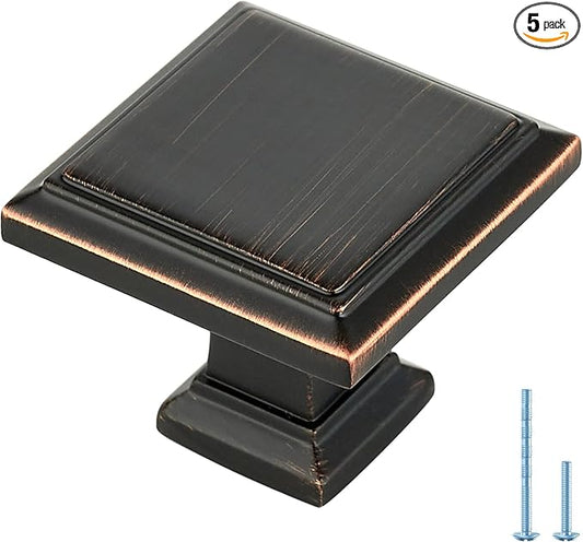 Ravinte Hardware 5 Pack Kitchen Cabinet Pulls Square Drawer Single Hole Handles by RavinteHardware