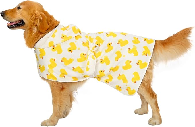 HDE Dog Bathrobe Super Absorbent Quick Drying Puppy Towel Wrap Coat Adjustable - Image 3