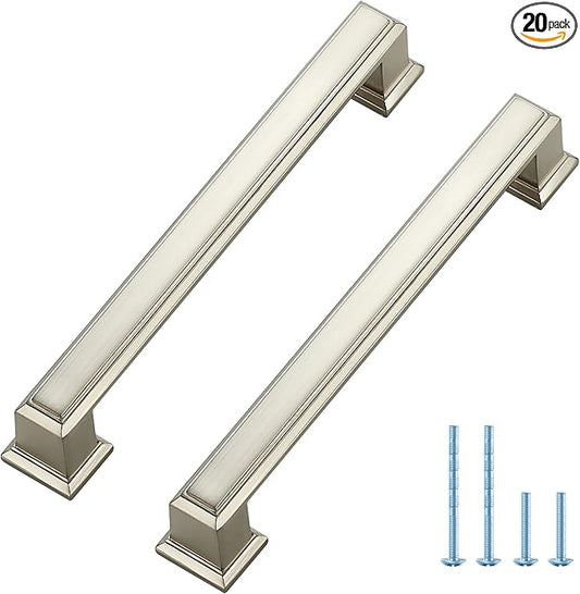 Ravinte Hardware 20 Pack Brushed Nickel Cabinet Pulls, 5 Inch Hole Center Zinc by RavinteHardware