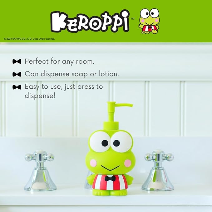 Sanrio Keroppi Soap/Lotion/Hand Sanitizer Resin Pump Dispenser, 13 Ounces - Image 3