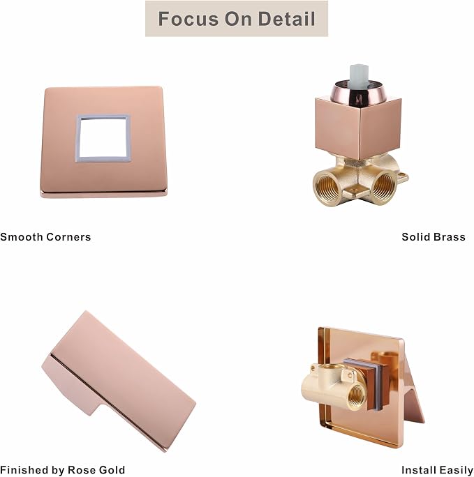 SKOWLL Single Function Shower Valve Kit, Wall Mount Shower Handle Valve Mixer - Image 7