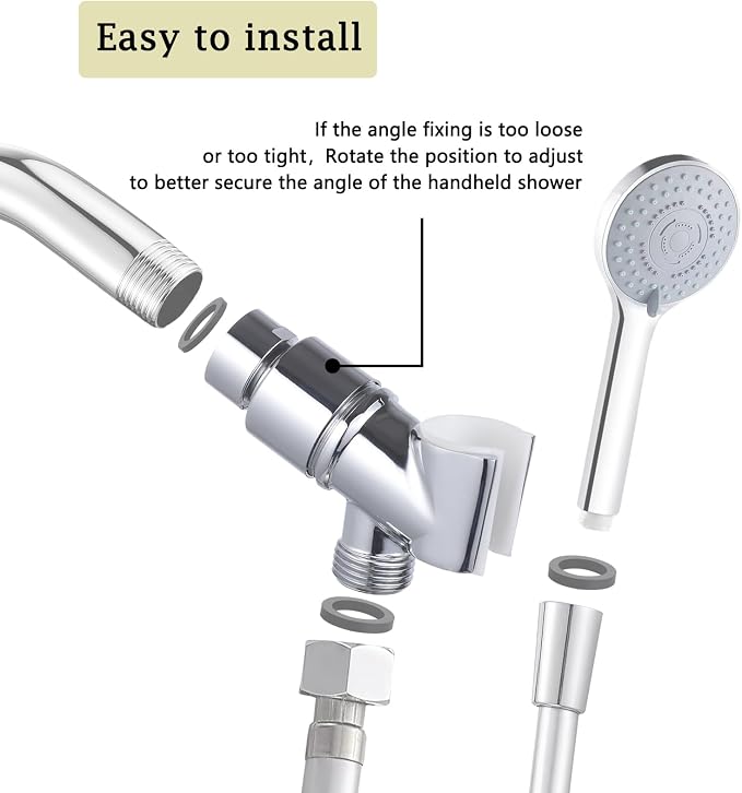 All Metal Handheld Shower Head Holder, Adjustable Shower Wand Holder - Image 6